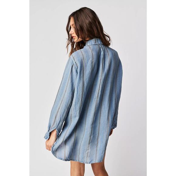 NWOT Free People x CP Shades Mixed Plaid Linen Double Cloth Top L $250 - Picture 3 of 12